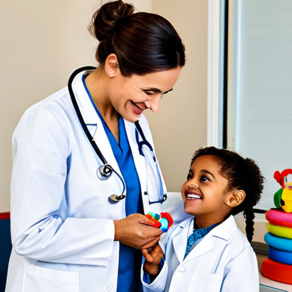 예방의학 분야 자격증 취득 가이드 - **A family-friendly image:** A doctor in a fully clothed, professional white coat, smiling and inter...