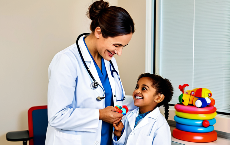 예방의학 분야 자격증 취득 가이드 - **A family-friendly image:** A doctor in a fully clothed, professional white coat, smiling and inter...