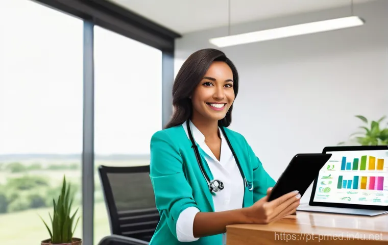 예방의학 국제 자격증 정보 - **Prompt 1: Empowering Health Consultation**
"A brightly lit, modern consultation room with larg...