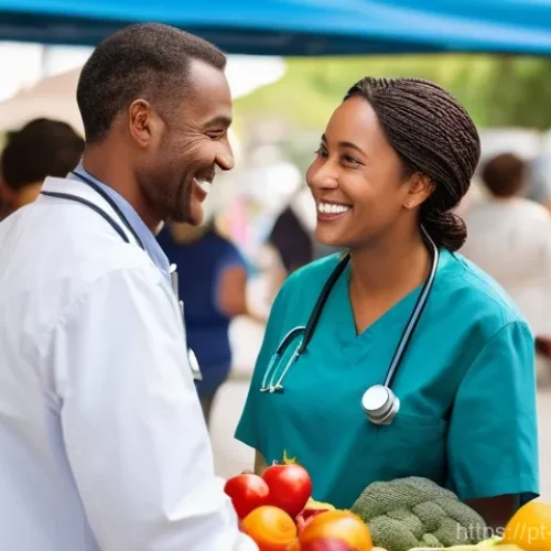 Home 25 예방의학 실기 시험 기출 문제 - **Prompt:** A vibrant and bustling outdoor community health fair taking place in a sun-drenched town...