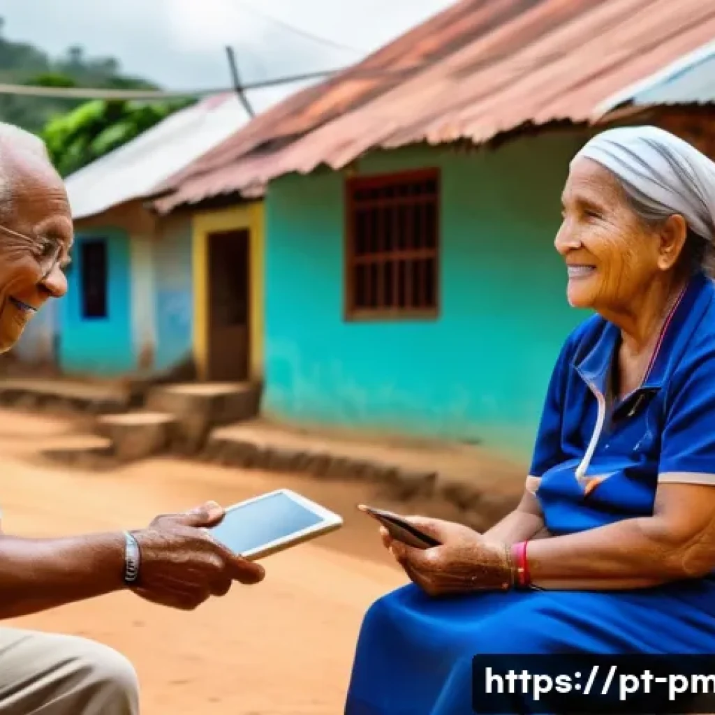 예방의학 직무에서의 문제 해결 사례 - A community health worker in a rural Brazilian village wearing a light uniform and a smartwatch with...