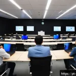 Home 20 예방의학 세미나 준비 체크리스트 - A modern hybrid seminar setting in São Paulo, Brazil, showing a spacious, well-ventilated conference...